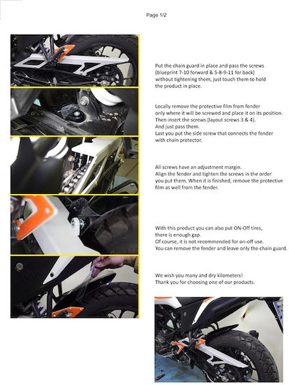 C-Racer Отзад Задно Крило на Мотоциклет за KTM 390 Приключение Черен 1бр