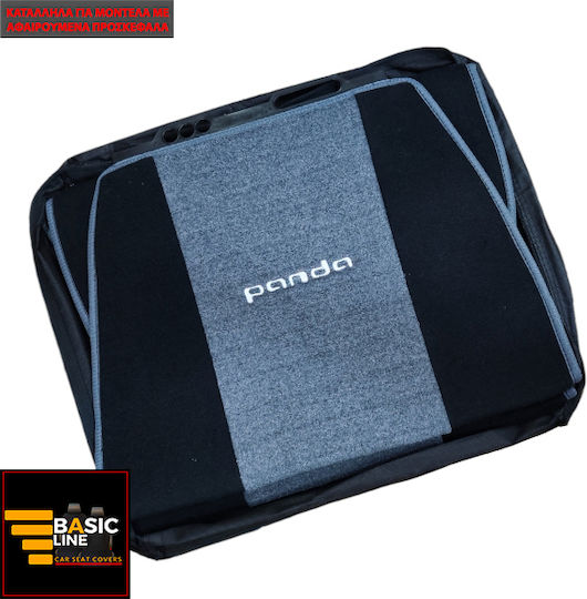 Set Autositzlehnen 2Stück Handtuch 100% Baumwolle Gray / Schwarz