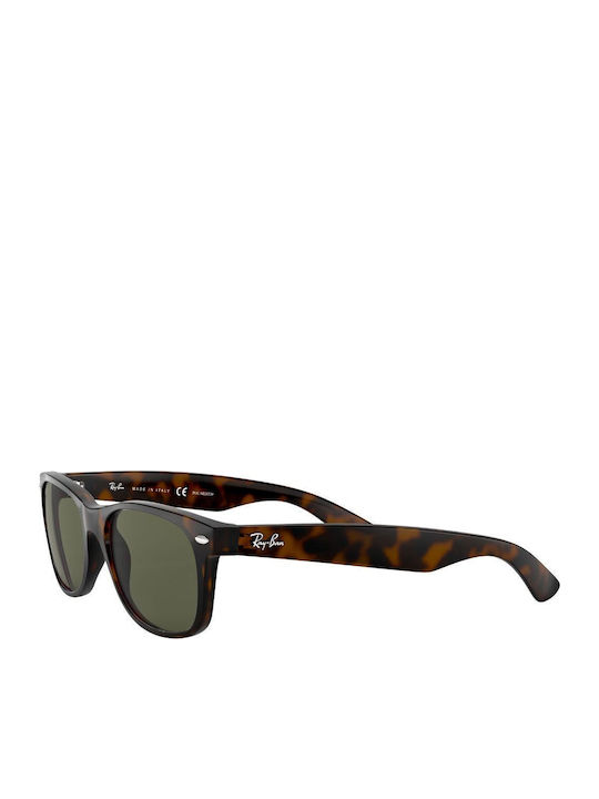 Ray Ban Wayfarer Унисекс Слънчеви Очила с Кафява Костенуркова Пластмасова Рамка и Зелени Поляризирани Стъкла RB2132 902/58