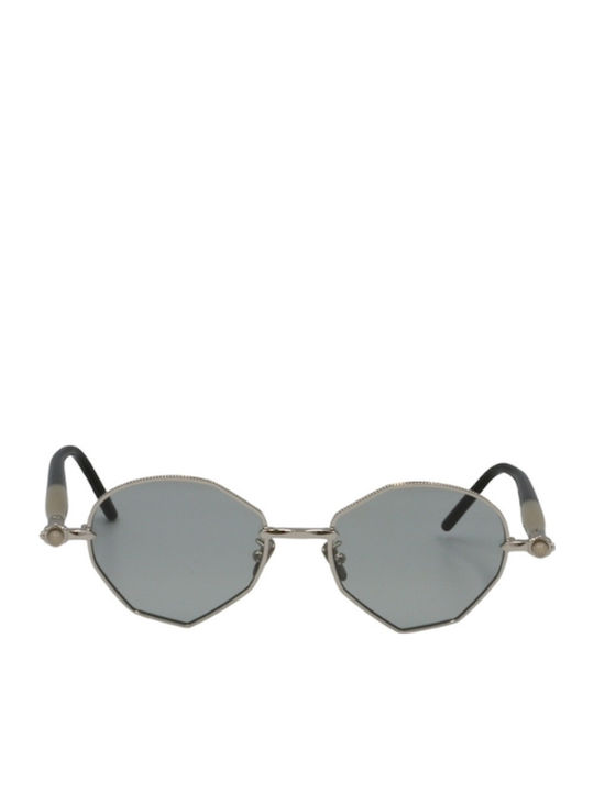 Kuboraum Maske Men's Sunglasses with Silver Metal Frame and Silver Mirror Lens