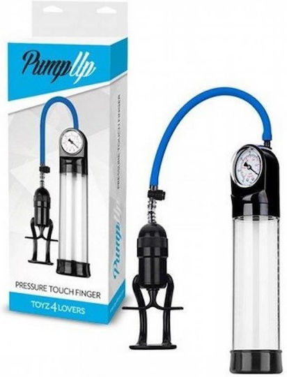 Toyz4lovers Pump Up Pressure Touch with Gauge Τρόμπα Πέους Διάφανη