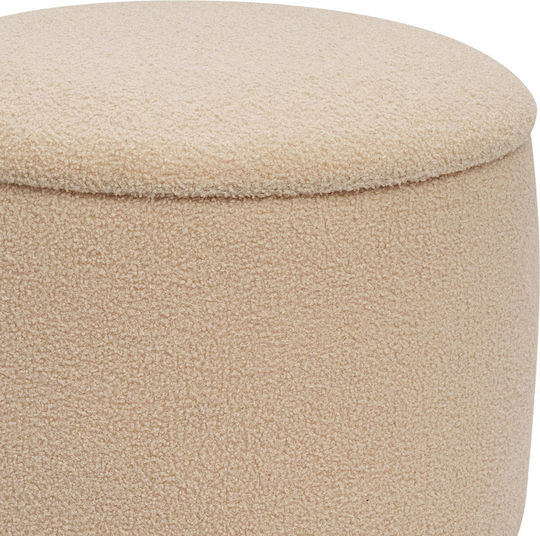 Stool For Living Room With Storage Space Roundy Beige Shade 55x55x41.5cm