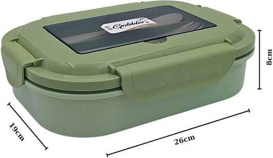 Uncle George Cutie pentru Mâncare Plastic Verde Potrivit pentru Cuptor cu Microunde 1600ml 1buc