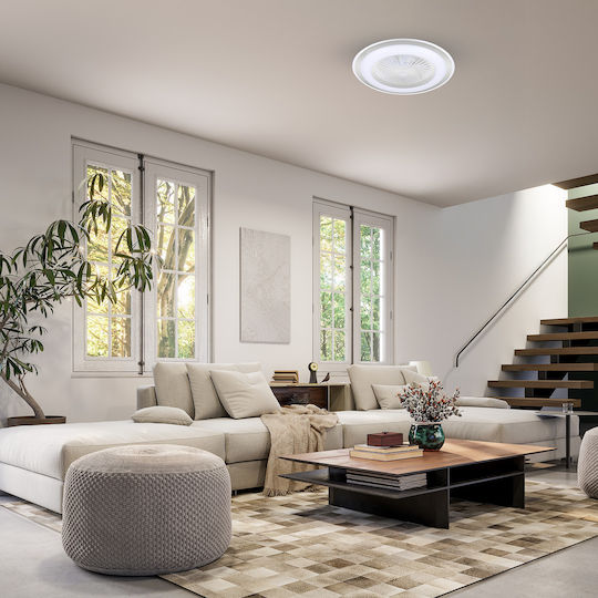 Eko Light Zephyr Deckenventilator 60cm mit Licht und Fernbedienung Silber
