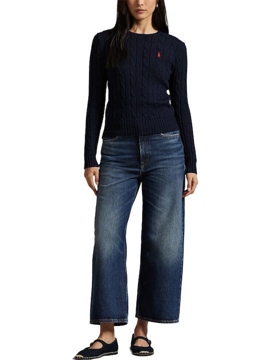 Women's Long Sleeve Sweater Cotton Navy Blue