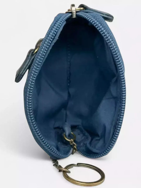Leder Schlüsselhalter Calfnero 8023w Blau Leder Schlüsselhalter Calfnero 8023w Blau