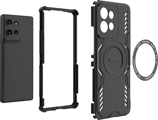 Techsuit Umschlag Rückseite Kunststoff Schwarz (Motorola Edge 50)
