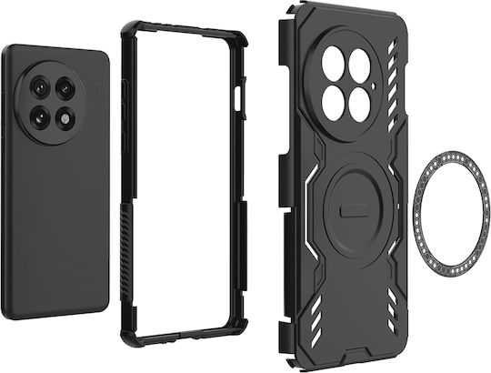 Techsuit Umschlag Rückseite Kunststoff Schwarz (OnePlus 13)