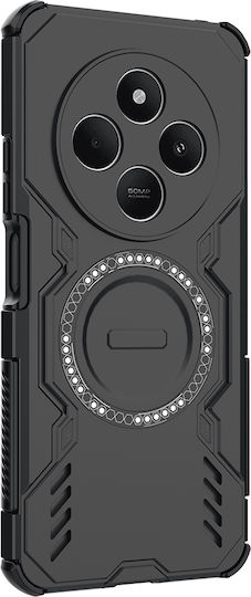 Techsuit Umschlag Rückseite Kunststoff Schwarz (Redmi 14C / Poco C75)