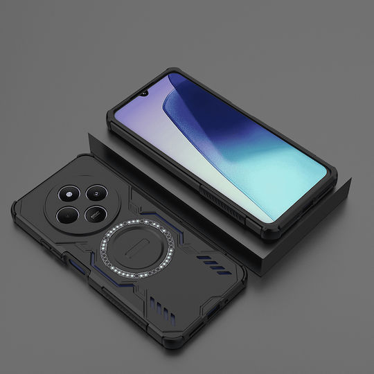 Techsuit Umschlag Rückseite Kunststoff Schwarz (Redmi 14C / Poco C75)