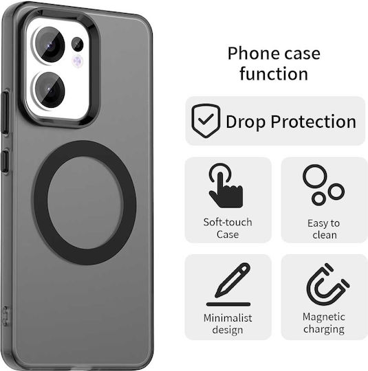 Techsuit Umschlag Rückseite Silikon Schwarz (Oppo Reno13 F / FS)