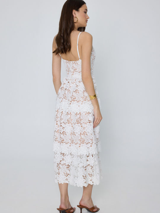 Francesca Καλοκαιρινό Midi Φόρεμα White