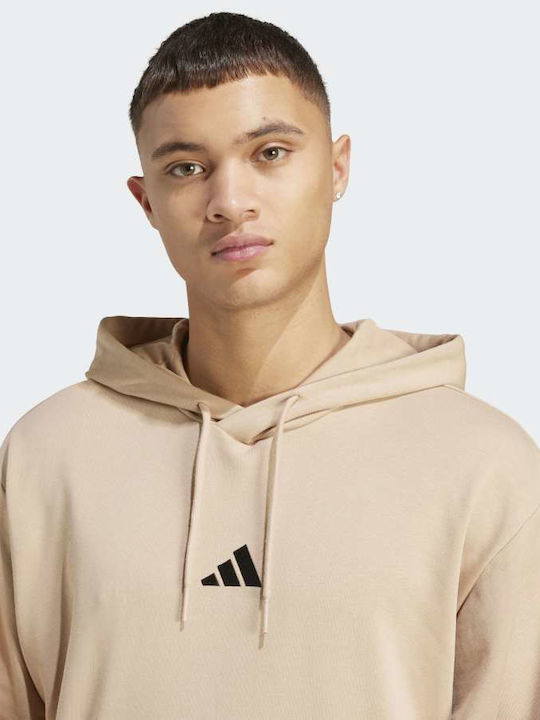 Feelcozy French Terry Φούτερ με Κουκούλα Καφέ
