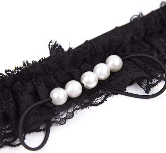 Lace Pearl Sexy Panties One Size Black