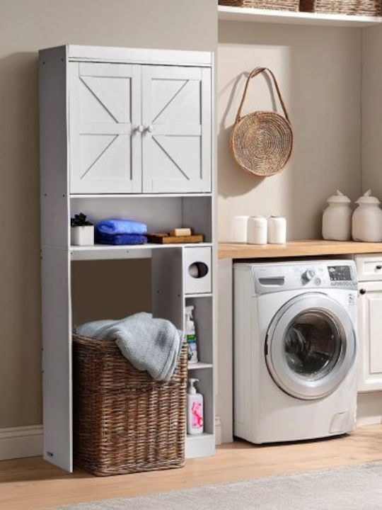 Vevor Floor Bathroom Shelf Wooden White