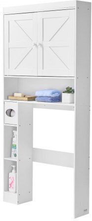 Vevor Floor Bathroom Shelf Wooden White