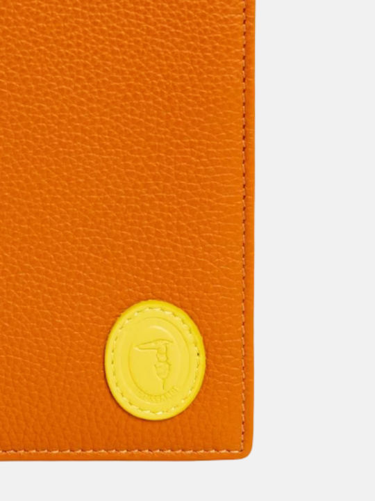 Trussardi Groß Leder Damen Geldbörse Braun