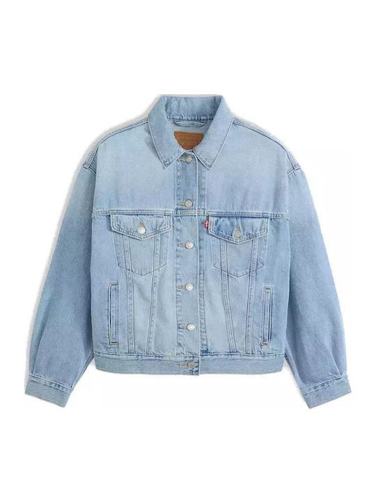 Jachetă Scurtă Dama pentru Primăvară Toamnă Light Wash