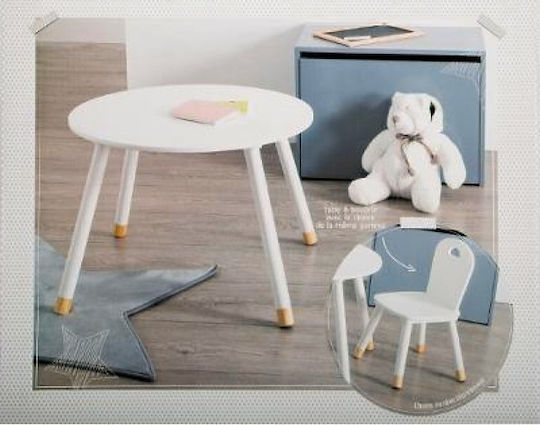 Kids Table Made of Wood White 127152B Atmosphera