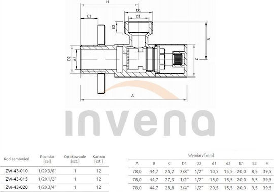 Invena ZW-43-020 Ventil