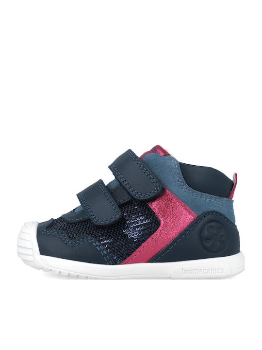 Παιδικά Sneakers High Ανατομικά με Σκρατς Μπλε