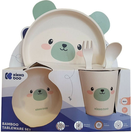 Kikka Boo Σετ Φαγητού Cat από Bamboo Ροζ 5τμχ