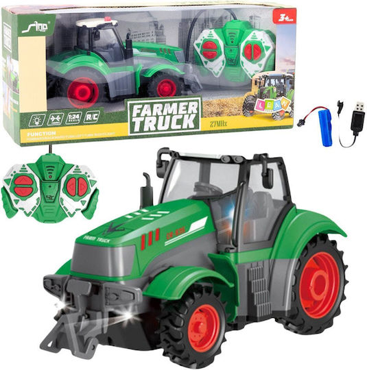 Lean Toys Remote Control Τηλεκατευθυνόμενο Τρακτέρ Πράσινο