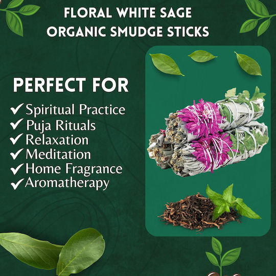 White Sage Smudge Stick Incense Stick Sage Dahlia