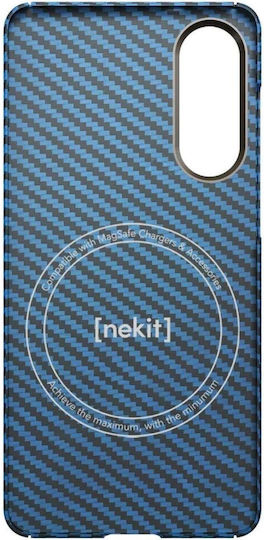 Samsung Galaxy S25 Edge Nekit Fiber Hartes Magsafe Aramid Fiber 1mm 1500d Kevlar Blau