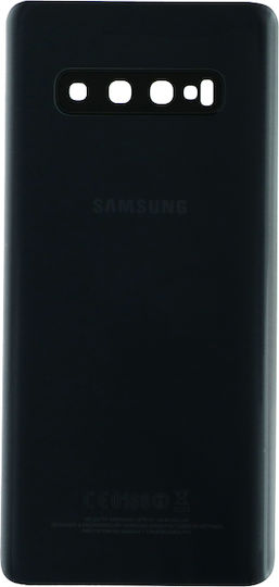 Samsung Galaxy S10 Plus Battery Door Battery Door Adhesive Back Camera Lens Bezel Prism Black OEM