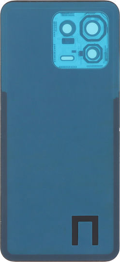 Xiaomi 13 Battery Door White OEM With Battery Door Adhesive And Back Camera Lens Bezel