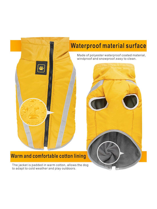 Yellow Fleece / Waterproof / Windproof Dog Coat XXLarge