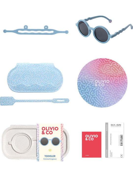 Olivio & Co Classic Round Baby Kids Sunglasses Blue For 0-18 Months