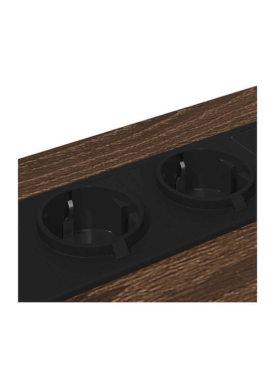 vidaXL Bedside Tables Metal with Glass Surface Brown Walnut 2 Pieces 42x41x56cm