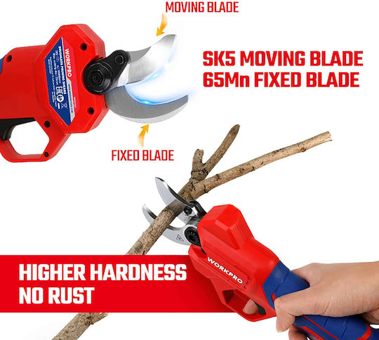 WorkPro Pruning Shears Battery 20V Solo with Maximum Cutting Diameter 35mm