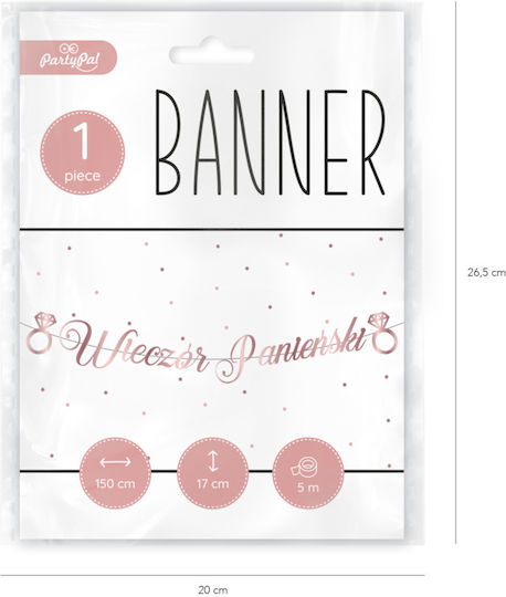 Bachelorette Banner Rosa Gold Rose Gold Buchstaben 150 Cm