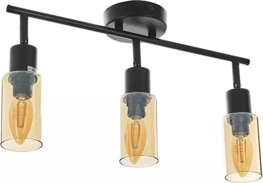 Triplu Spot cu Soclu E14 în Culoare Negru