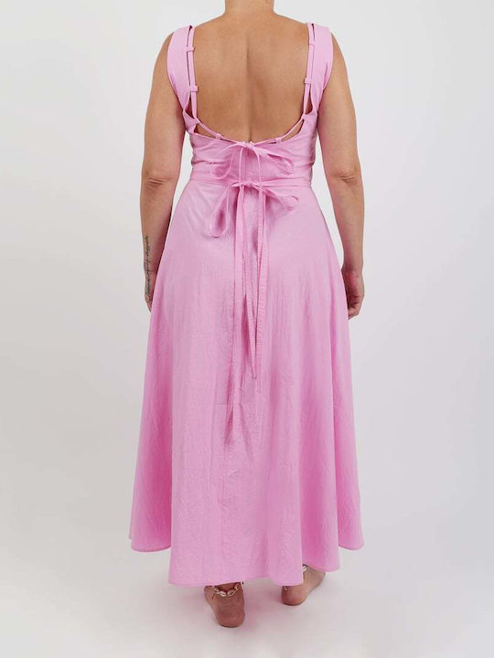 Sommer Midi Hemdkleid Rosa