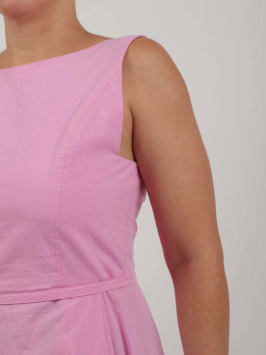 Sommer Midi Hemdkleid Rosa