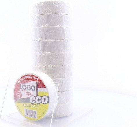 Logo Insulation Tape 19mm x 20m PVC White White