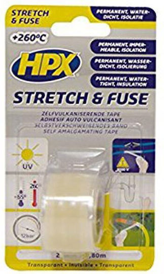 HPX Bandă izolatoare Bandă de izolație 25mm x 3m Stretch & Fuse Transparent Transparent