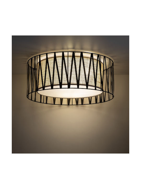 TK Lighting Πλαφονιέρα Οροφής 50εκ. Καφέ με Ντουί E27