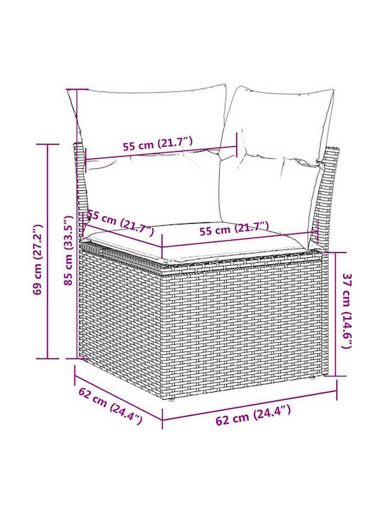 Set Camera De Zi Pentru Exterior 13 Piese Bej Cu Perne