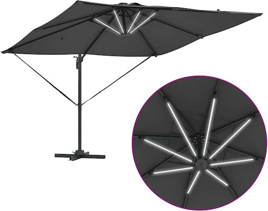 Hanging Aluminum Grey Garden & Terrace Parasol 2.85x2.85xHeight 2.7m