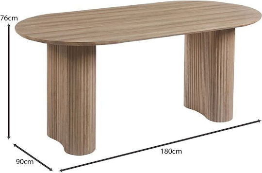 Трапезна маса Diaz MDF цвят Сонома 180x90x76см