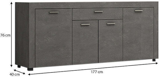 Буфет Joseph Дървен с Чекмеджета Антрацит 177x40x76см