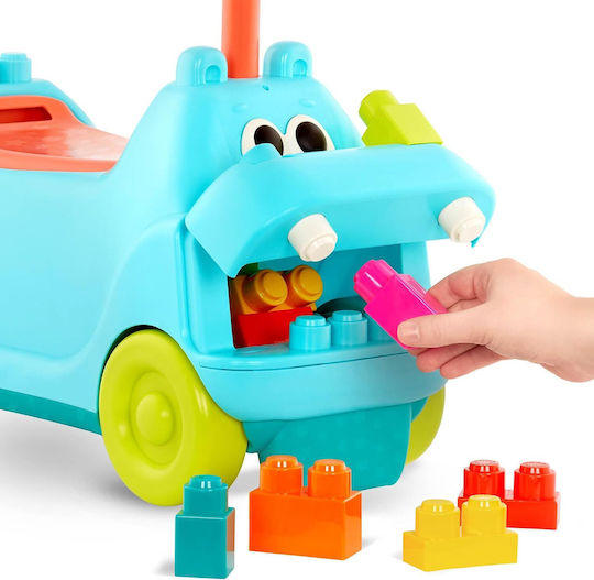 B.Toys Hippo Animal Ride On for 12+ Months Light Blue