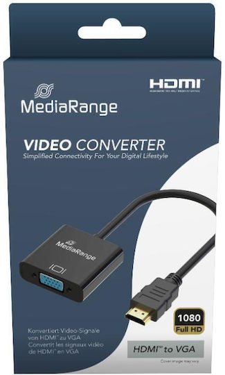 MediaRange Конвертор HDMI / VGA мъжки към HDMI / VGA женски Черен 1бр MRCS231
