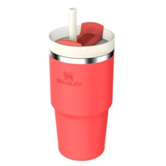 Stanley Quencher H2.0 FlowState Чаша с Дръжка Термос Неръждаема Стомана Без BPA 590мл Топъл Коралов с Сламка и Дръжка