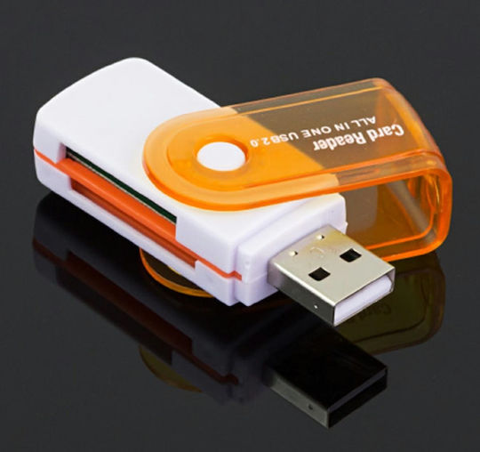 Aptel Card Reader USB 2.0 για SD/microSD/MemoryStick/CompactFlash/xD Κίτρινο